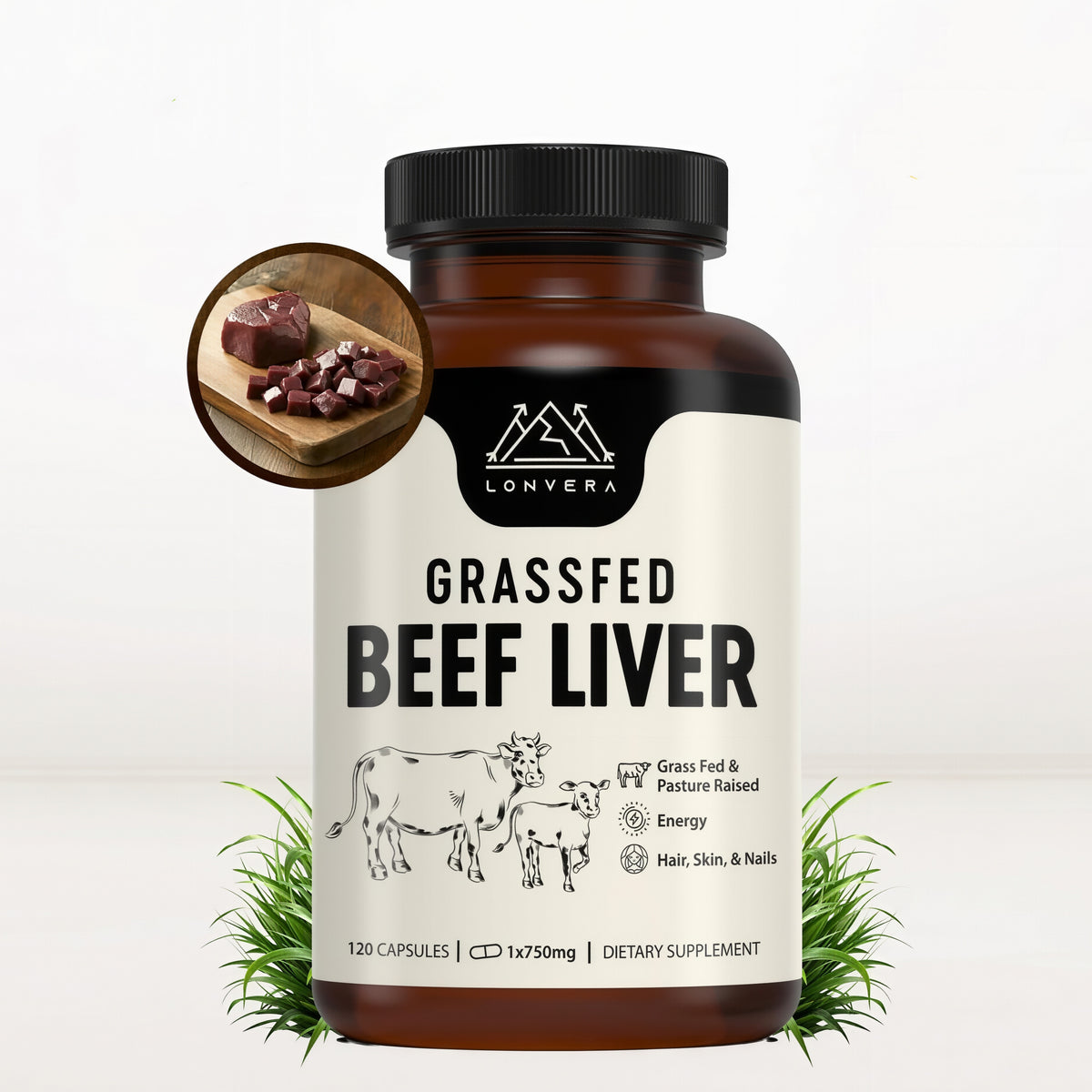 Lonvera Grass-Fed Beef Liver Capsules